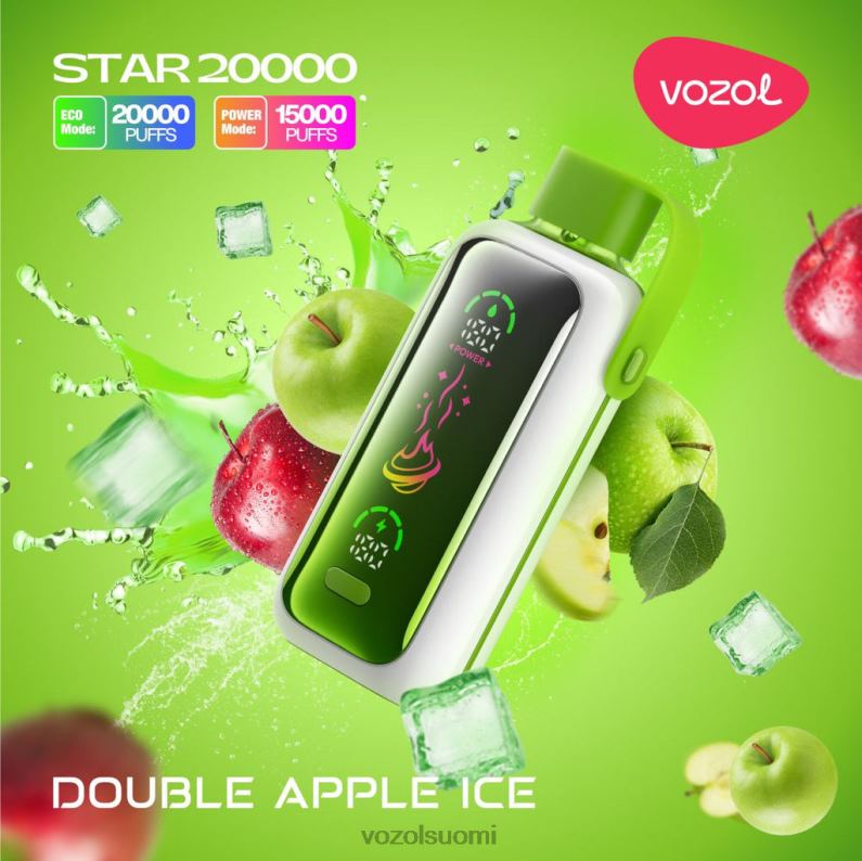 Vozol Vape Shop - VOZOL STAR 20 000 kaksinkertainen omenajää 4RXT27