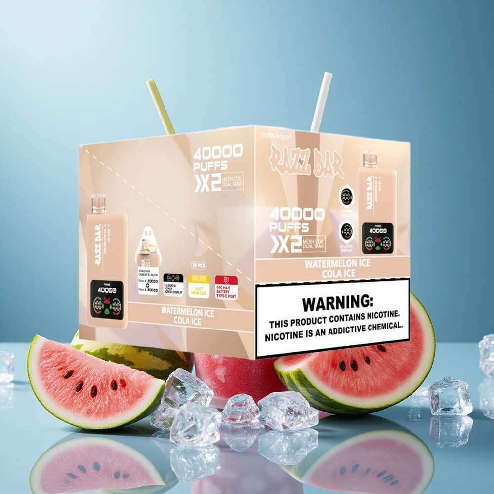 Arbusta-Jää & Cola-Jää Razz Bar 40000 Puffs Näyttöä 650 mAh