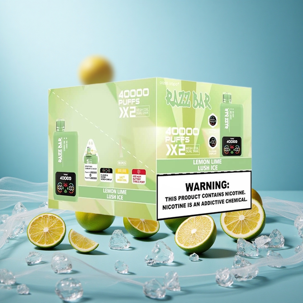 Sitruuna-Lime_Jääpuisto Razz Bar 40000 Puffs Näyttö-Tyyppi-C