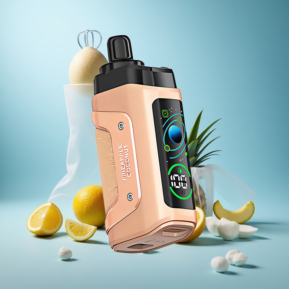 Ananas-Kookos Razz Bar 45000 Puffs Säädettävä Ilmanvirtaus