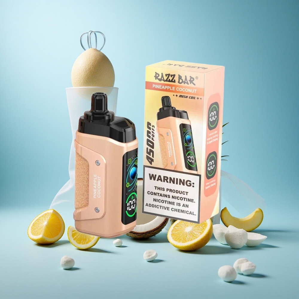Ananas-Kookos Razz Bar 45000 Puffs Säädettävä Ilmanvirtaus