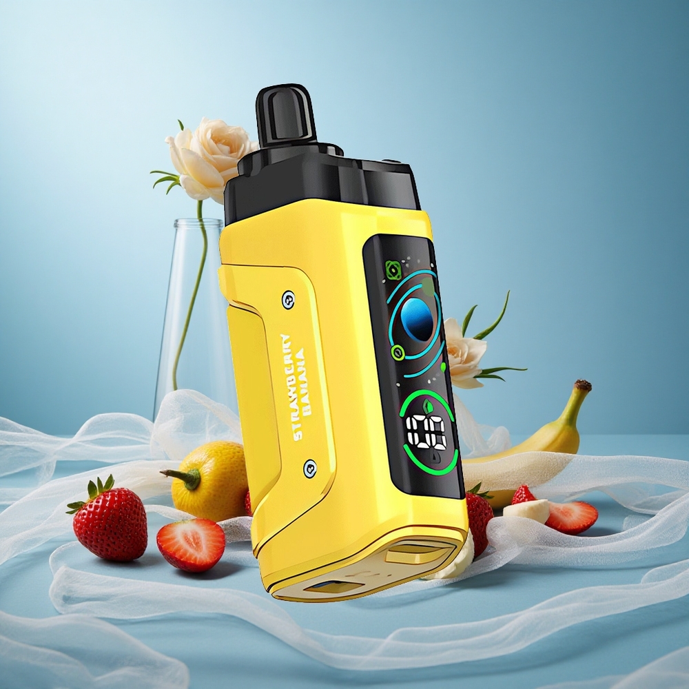 Mansikka-Banaani Razz Bar 45000 Puffs 1.0 Ohm Mesh Coil Type-C Ladataava