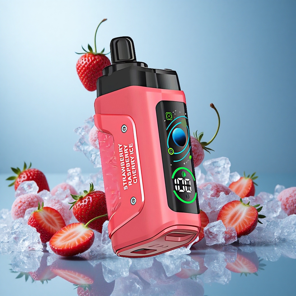 Mansikka-Kirsikka Jää Razz Bar 45000 Puffs Säätöinen Ilmanvirtaus