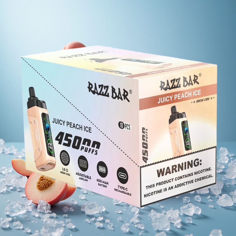 Mehileijä-jää Razz Bar 45000 Puffs Säädettävä Ilmanvirtaus