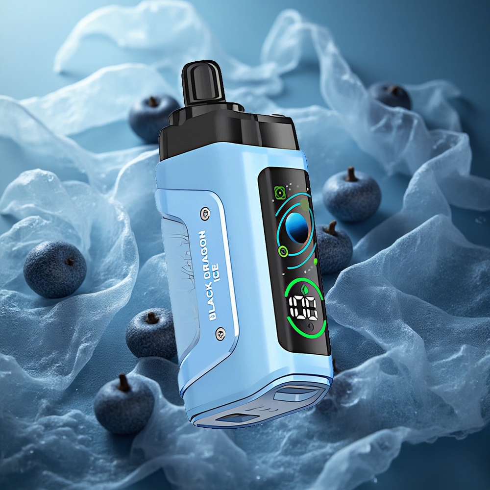 Mustajää Lohikäärme Razz Bar 45000 Puffs Säädettävä Ilmanvirtaus