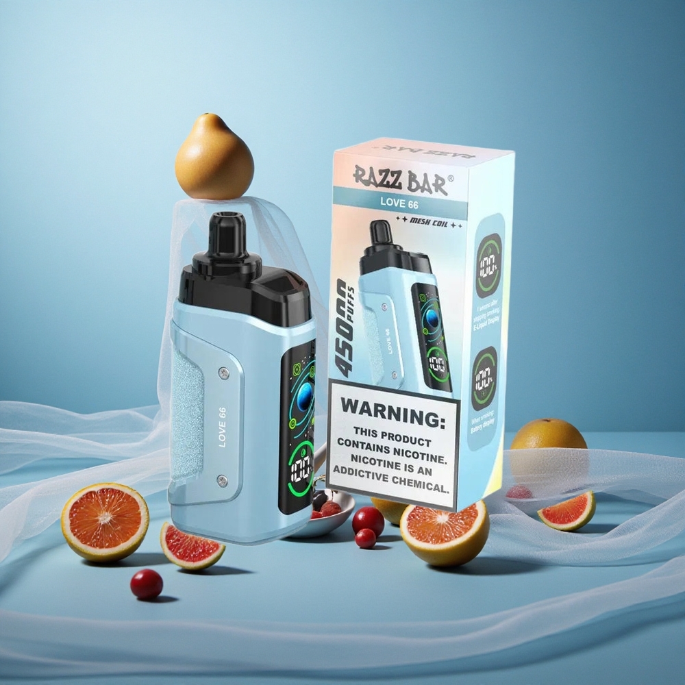 Rakkaudenvärinen 66 Razz Bar 45000 Puffs Kertakäyttöiset sähkötupakat 1.0 Ohm Mesh Käämi ja 650 mAh Akku