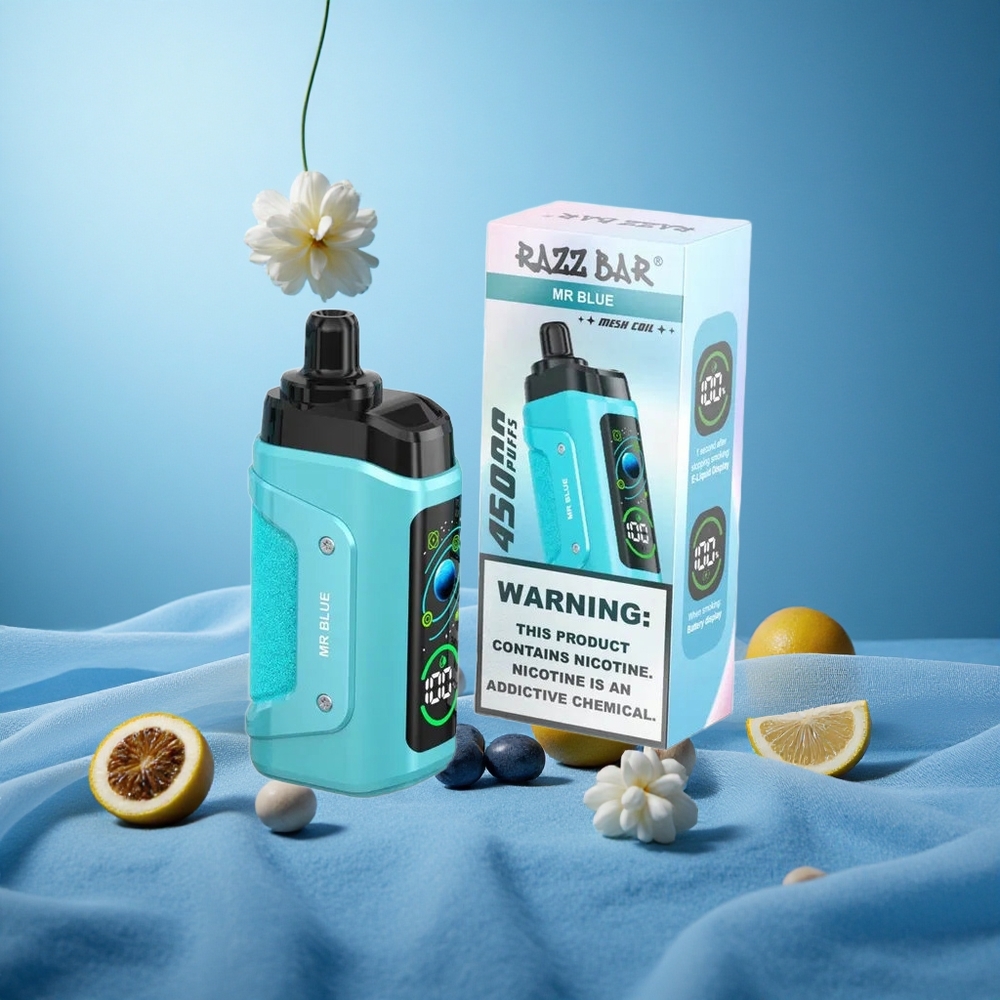 Sininen Razz Bar 45000 Tuhlausta Tyhjäkäyttöinen Vape 1.0 Ohm Mesh Käämi