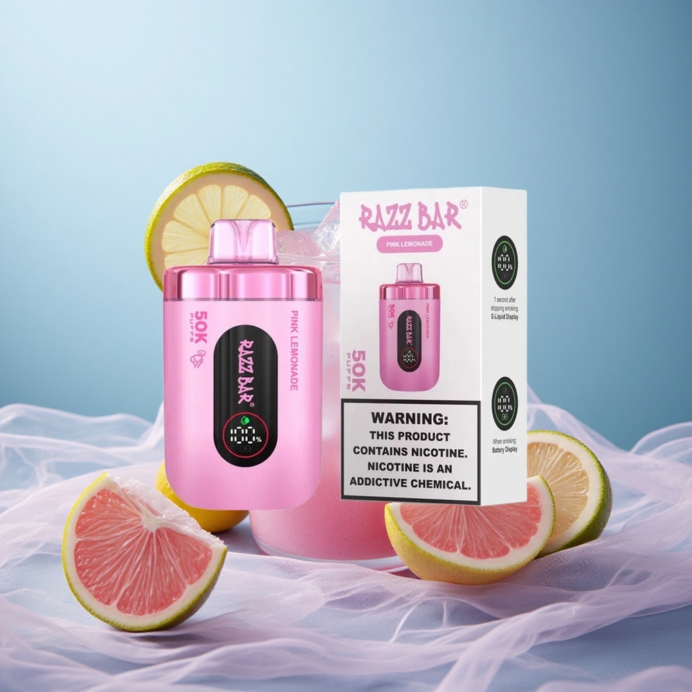 Pinkkisitruuna Razz Bar 50K Suihke 1.0 Ohm Mesh tyyppi