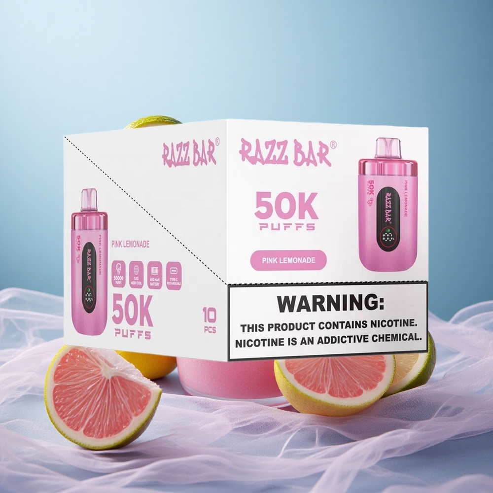 Pinkkisitruuna Razz Bar 50K Suihke 1.0 Ohm Mesh tyyppi