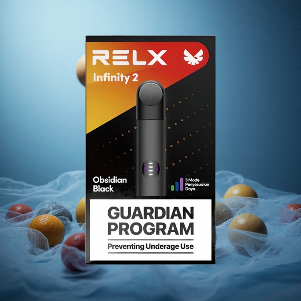 Tumma asteroidi RELX Infinity 2 1,9 ml tilavuus ja 440mAh akku