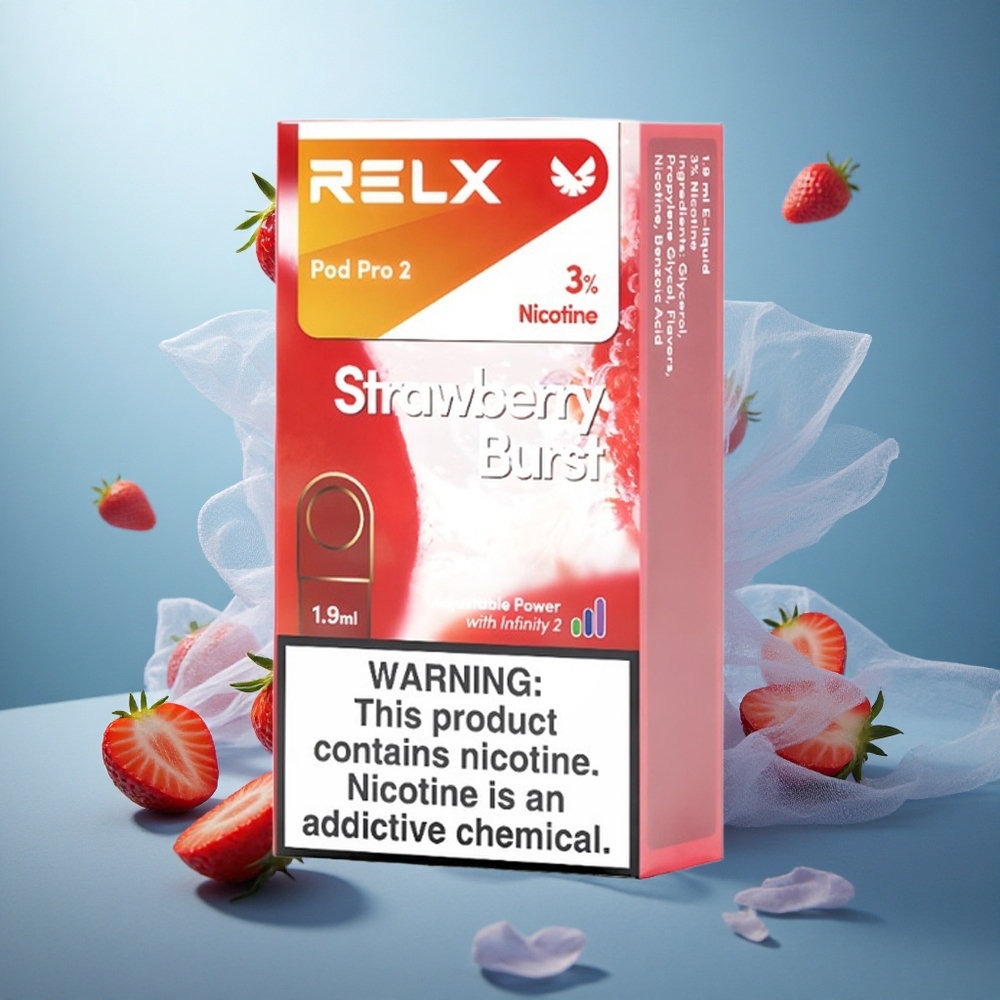 Mansikan Räväkkä RELX Pod Pro 2 3% Nikotiinia & 600 Puffs