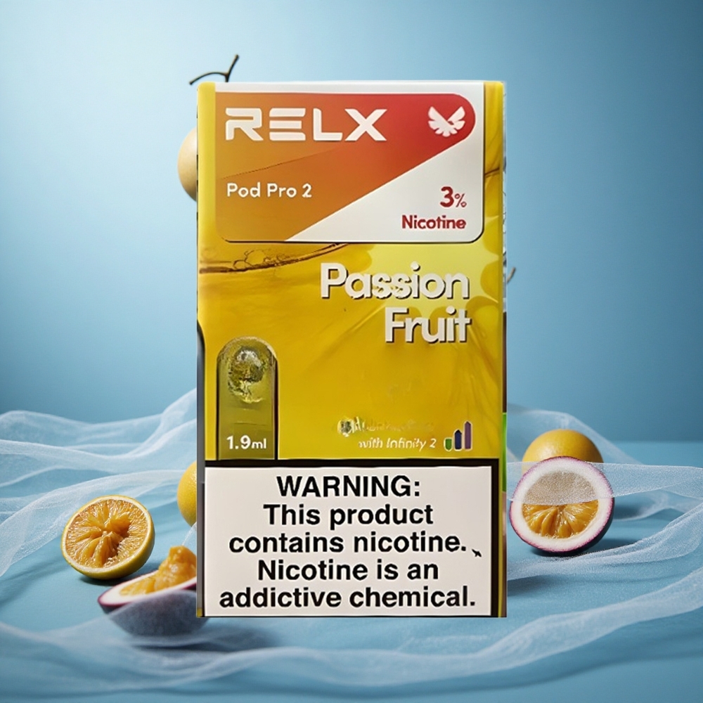 Passionhedelmä RELX Pod Pro 2 3% nikotiinia ja 600 Puffs