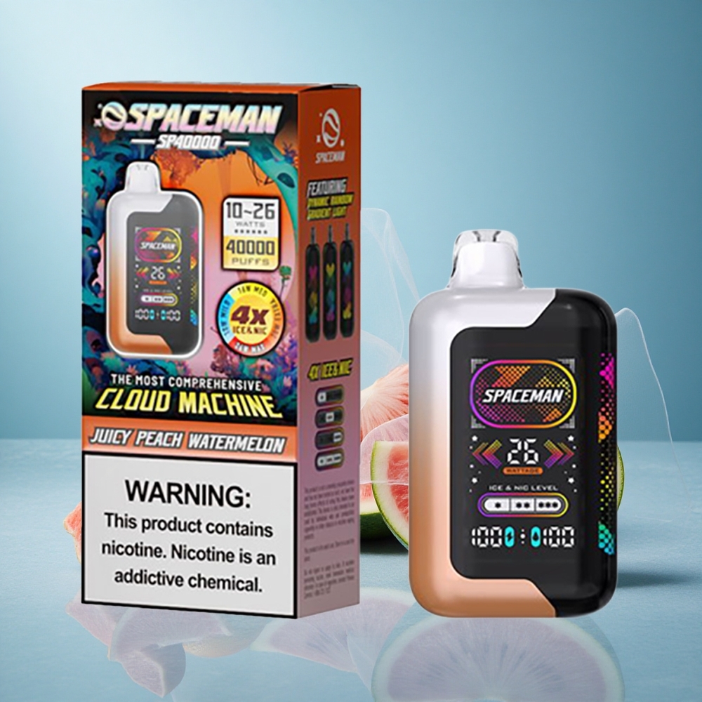 Mehukas Persikka-Vesimeloni SMOK SPACEMAN SP40000 Kertakäyttöiset sähkötupakat 20ml
